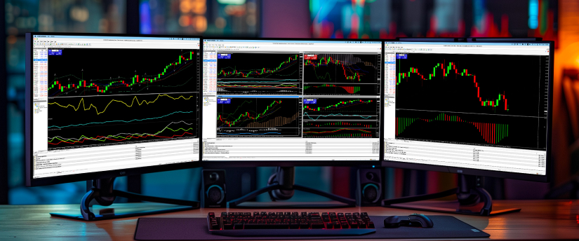 Données financières affichées sur un écran d'ordinateur pour l'analyse des opérations de change