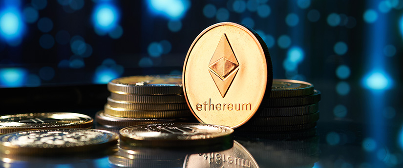 Physical Ethereum coin surrounded by crypto tokens illustrating altcoin performance and current crypto market sentiment.